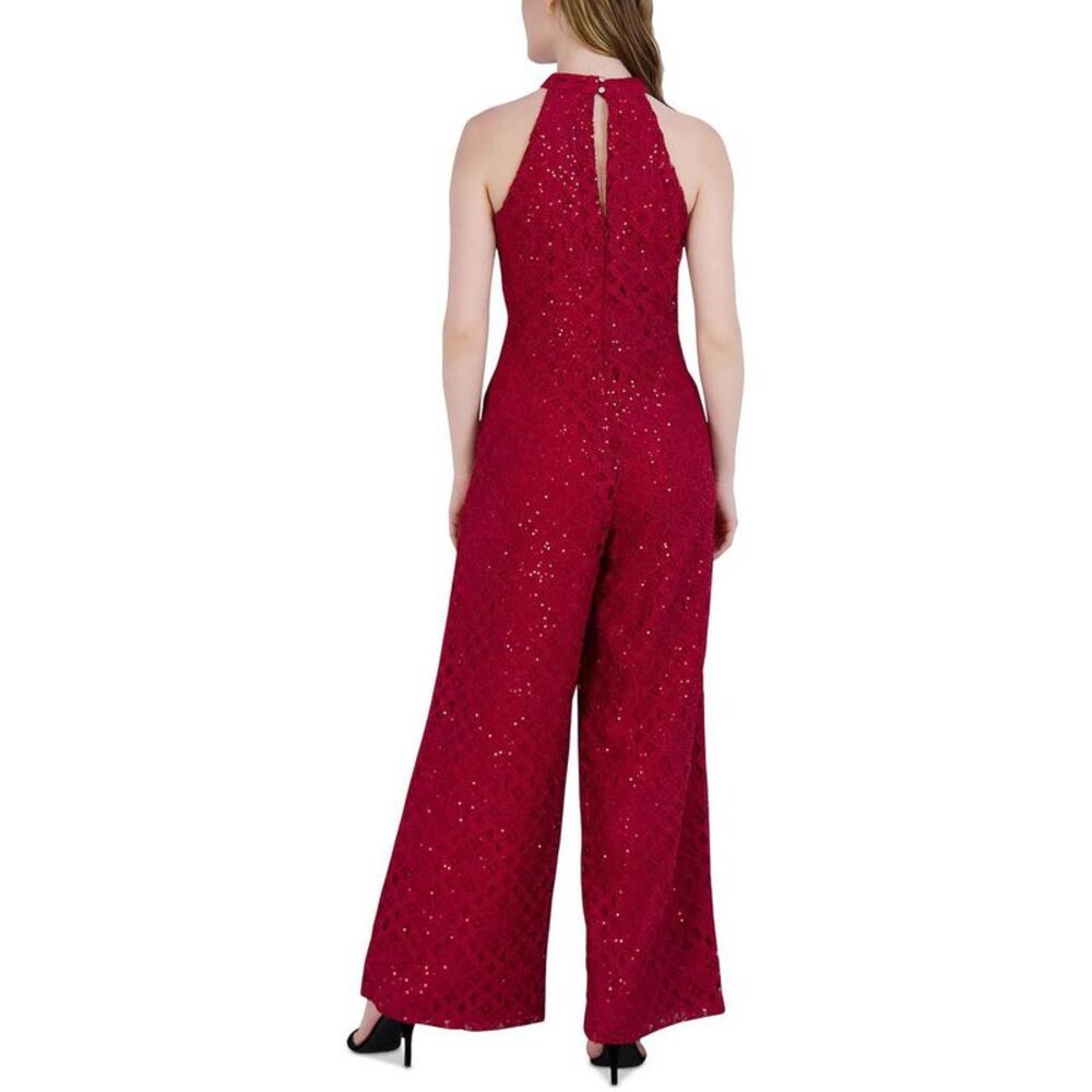 Julia Jordan Red sequin Halter Jumpsuit size 2 - Picture 2 of 3